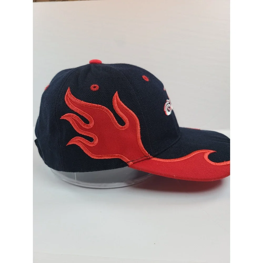 Orange County Choppers OCC Hat Men Black Red Flame Embroidered Baseball Cap OSFA